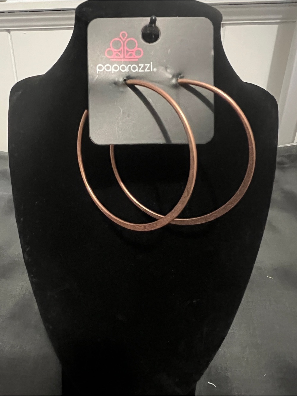Paparazzi Copper-Tone Hoop Earrings - Brown